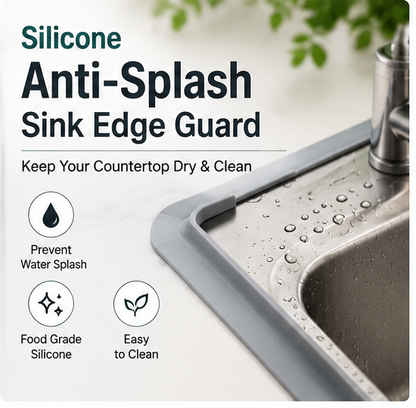 Silicone Anti-Splash Sink Edge Guard – Keep Counters Dry & Kitchen Clean